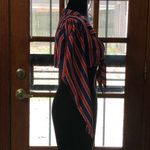 We Wore What Stripe Bisou Tie-Front Crop Top Photo 10