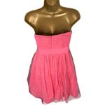 Y2K Miss Minuet Strapless Mini Dress Ruched Boned Bodice Tulle Skirt Pink M Size undefined Photo 1