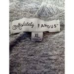 Absolutely Famous  XL Hooded‎ Long Sleeve Top Gray V-neckline Criss-cross Photo 10