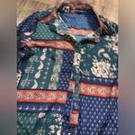 Pretty Little Thing  nwot size 4 paisley satin button up mix printed blouse boho Photo 7