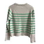 STITCHES + STRIPES Women's Striped Crewneck Sweater Size S Light Gray Green Knit Photo 2
