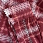 Loft  Outlet womens size xs v-neck maroon pullover long sleeve plaid new with tag Photo 4