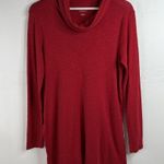 J. Jill Size S Tunic Top Pima Cotton Cowl Neck Slub Knit Long Sleeve Women's Red Photo 2