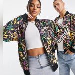 Adidas Originals Black Bomber Jacket with Vibrant Design Photo 0