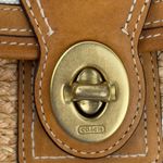 Coach Straw Summertime Clutch Wristlet Bag Natural Leather Trim Turnlock Coastal Photo 7
