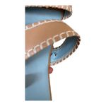 FRANCES VALENTINE Leather Sandals Clogs Wooden Soles Platform Slides Italy 9 EUC Blue Photo 5