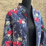 North Style Navy Blue Cottagecore Floral Quilted Lightweight Reversible Jacket Size XL Photo 1
