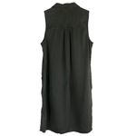Nicole Miller  Shirt Dress Womens M Olive Green Button Down Sleeveless Minimalist Photo 2