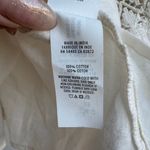 Aerie NWT  Crochet Sleeve Cream Button Down Cotton Gauze Size XL Relaxed Boho Top Photo 5