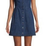 Revolve ‎ capulet dark wash denim button front sheath dress size small summer Photo 0