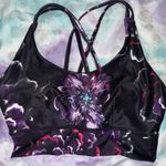 Athletic Works Black and Purple Floral Sports Bra Photo 0