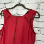 White House | Black Market  Coral Chiffon Sleeveless Blouse Women’s Small Lace Trim Photo 6