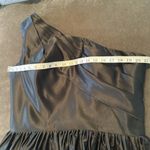 Women’s Black Satin One Shoulder Prom Party Formal Dress with Leg Slit Size 16 Black Photo 7