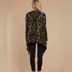 Anthropologie Aztec Print Fringe Cardigan Green Black Small Photo 1