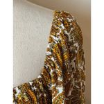 Faithfull the Brand ‎ Dress Women 4 Gold Indira Balloon Sleeve Paisley Mini Boho Photo 8