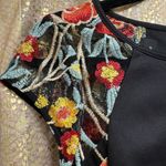 BCX  Black Floral Bodycon Sheer Cap Sleeve Sheath Cocktail Party Dress Size 3 Photo 2