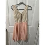 Miami Beige Lace & Pink Chiffon Sleeveless Dress By M Photo 5