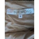 Sue Wong Nocturne Gold Metallic Lace Sheath Dress 4 Sleeveless Cocktail Photo 2