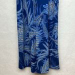 London Times Women's Blue Palm Tropical Halter Jumpsuit/Romper Sz 10 Sleeves Photo 2