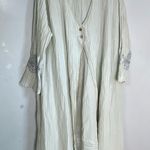 Vintage Blue Fish Barclay Crinkle Embroidered Dress Jacket‎ Set Lagenlook Size 2 Silver Photo 0