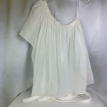 Helmut Lang One Shoulder Cotton Gauze Top White Large, New Photo 5