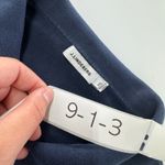 J Lindeberg Shirt Womens XXL Navy Blue Peter Washed Crepe Cotton Polo Shirt Photo 2