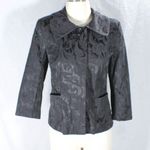 Sag Harbor Vintage 1990s Y2K Filigree Tapestry Like Black Blazer Jacket 8P Photo 0