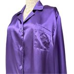 Oscar de la Renta Pink Label Vintage Royal Purple Satin Sleepwear Top, EUC Photo 5