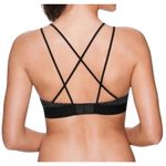 Victoria's Secret Victoria Secret Pink Women’s Black Glitter Striped Unlined Wireless Bra Large Photo 6