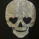 See You Monday  Black Tank Top with Glitter Skulls Photo 3