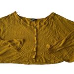Ambiance Gold Ribbed Long Sleeve Button Down Shirt Yellow Size M Photo 2