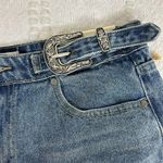 NET Austin Landing Double Silver Buckle Western Denim Shorts Size 11‎ Blue Photo 1