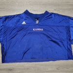 Adidas  Kansas Jayhawks Royal Blue Cropped Football Jersey Shirt Top Womens XL Photo 0