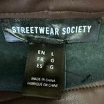 Streetwear Society Brown Faux Leather High Rise Skinny Leg Pockets Pants Size L Photo 3