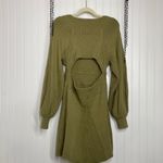 Free People  Womens Sweater Olive Green Emmaline Balloon Sleeve Mini Dress Size M Photo 9