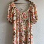 Free People  Callie Button Front Puff Sleeve Printed Tunic Mini Dress - S… Photo 6