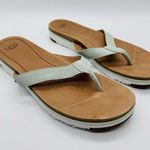 UGG  Women Size 11 Lorrie Suede Thong flip Flop Sandals Green Photo 0