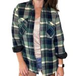 Vintage Ozark Trail Plaid Shirt Size Medium Jacket Quilted Green Navy Shacket Photo 0