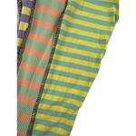 The Ragged Priest  - Patchwork Stripes One Shoulder Top & Pants in Green & Purple Photo 1