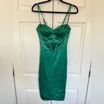 Bella and Bloom Green MILA Satin Bustier Midi Dress Size S Photo 1