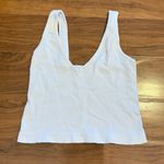 Free People  INTIMATELY Ribbed White Tank Top V Neck size M/L Photo 0