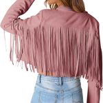 PRETTYGARDEN Chic Fringe Women's Blazer in Dusty Rose Photo 1