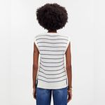 Madewell  Puff Trim Sweater Vest In Stripe Blue/Ivory XS NWT Photo 2