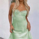 Princess Polly Moniz Sage Green Lace Trim Mini Dress 12 Photo 0