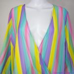 Eloquii NEW  rainbow‎ Stripe Surplice Bodysuit, size 18 Photo 4
