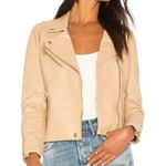 BLANK NYC  Faux Leather Moto Jacket in Natural Light Small Womens Vegan Coat Photo 0