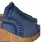 Not Rated NEW Womens Francie Blue Woven Wedge Sandals Shoes Open Toe Clogs 7.5 M Photo 2