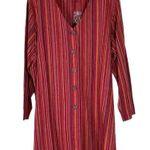 Roaman’s Cotton Linen Blend Striped Multicolor Dress Photo 0
