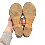 Tabitha Simmons Calla Blue & Ecru Floral Printed Leather Platform Heels Sandals Size 8 Photo 10