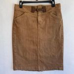 Lauren Jeans Ralph Lauren Brown Cotton Blend Belted Pencil Skirt equestrian 4 Photo 0
